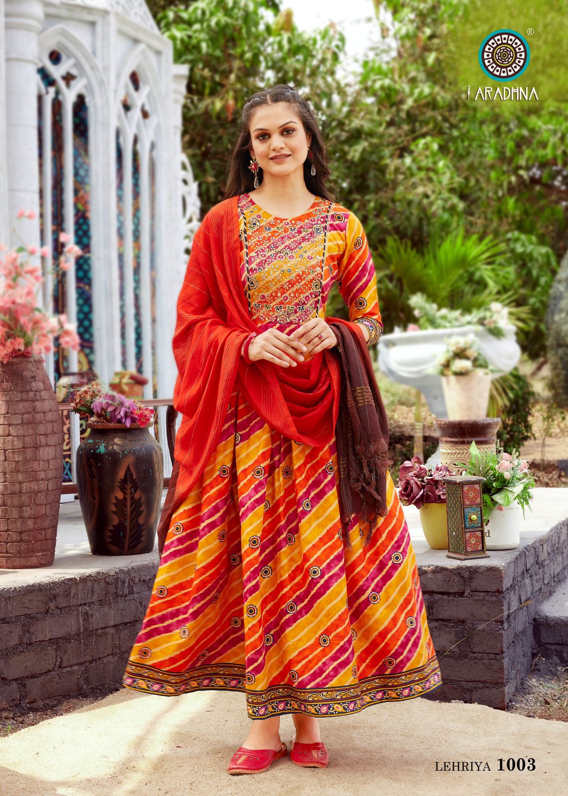 Aradhna Lehriya 1 New Designer Ethnic Wear Rayon Anarkali Kurti With Dupatta Collection